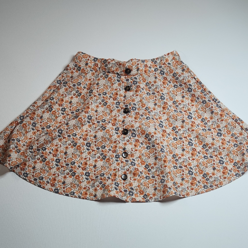 SHEIN Girls Floral Button-Front Skirt